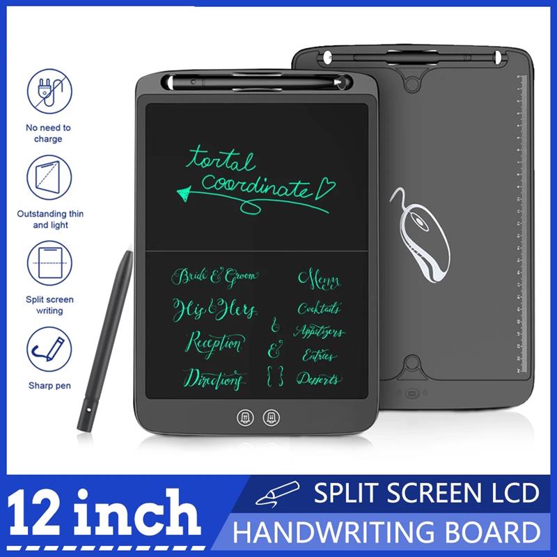 12 Inch LCD Writing Tablet Digital Split Ccreen Delete Writing Drawing Board Intelligent Split Screen Child Writing Tablets