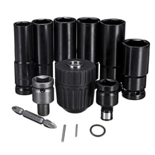 Electric Impact Wrench Hex Socket Head Kit Drill Chuck Drive Adapter Set for Electric Drill Wrench Screwdriver Repair Sleeve Set