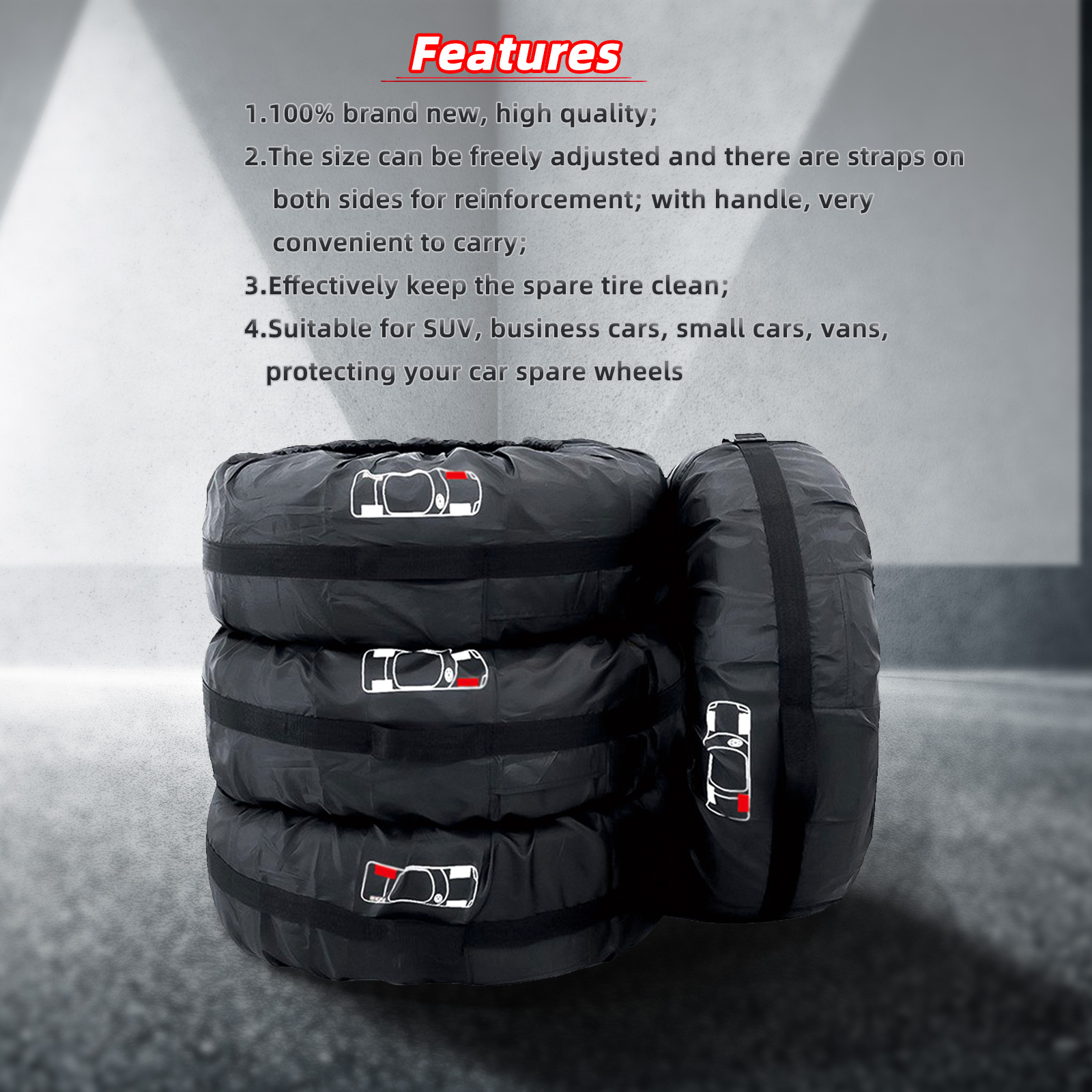 4 Teile/los Auto Reserverad Abdeckung Auto Rad Reifen Lagerung Taschen Staubdicht Schutzhülle Auto Styling Fahrzeug Reifen Zubehör