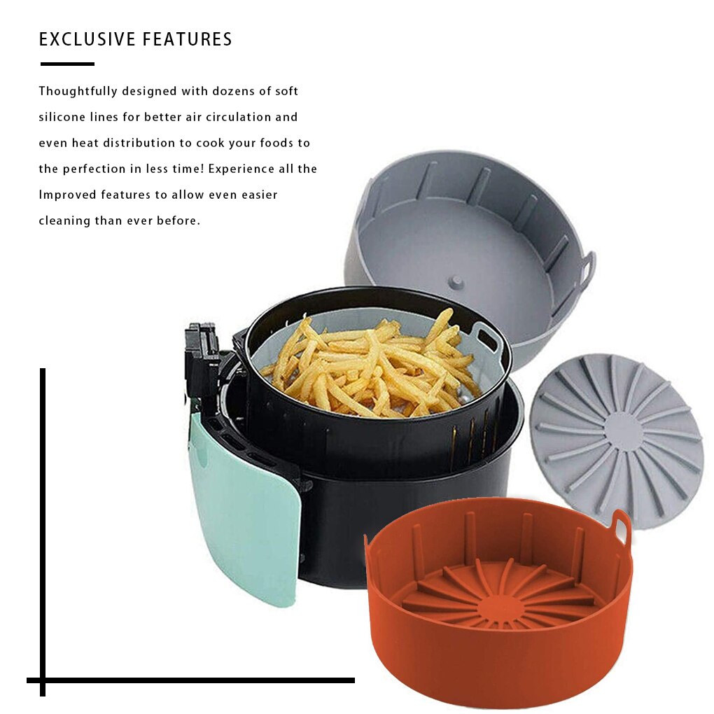 Silicone Grill Pan Bread Cake Mat Multifunctional Air Fryer Basket Accessories Bread Cake Pizza Microwave Baking Basket Pot Mat