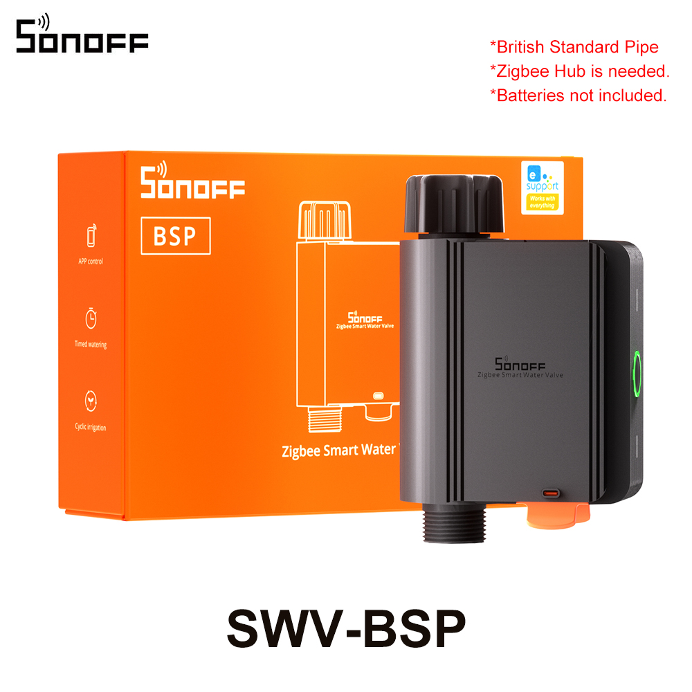 Válvula de agua inteligente SONOFF SWV Zigbee Interruptor de riego con temporizador inteligente Seguimiento de datos históricos de 6 meses Soporte Plataformas de código abierto:  Opción2