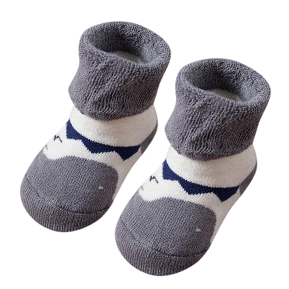 Winter Cotton Newborn Kids Infant Toddler Baby Boys Girls Cartoon Animals Anti-Slip Knitted Warm Socks: E