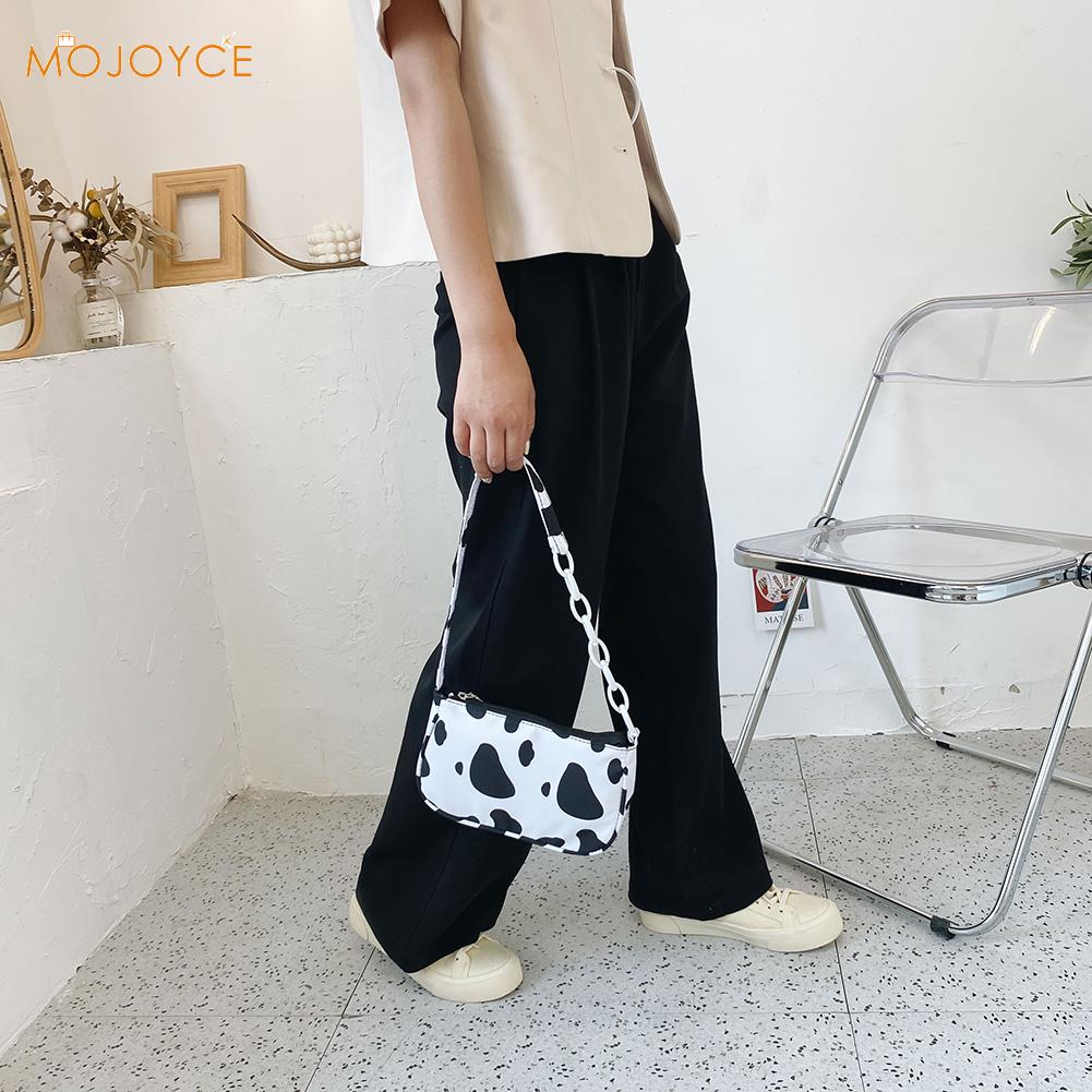 Frauen lässig Nylon Handtaschen Geldbörse Damen Kuh Milch Reißverschluss Totes Schulter Taschen Jugend Damen Einfache Vielseitige Tasche