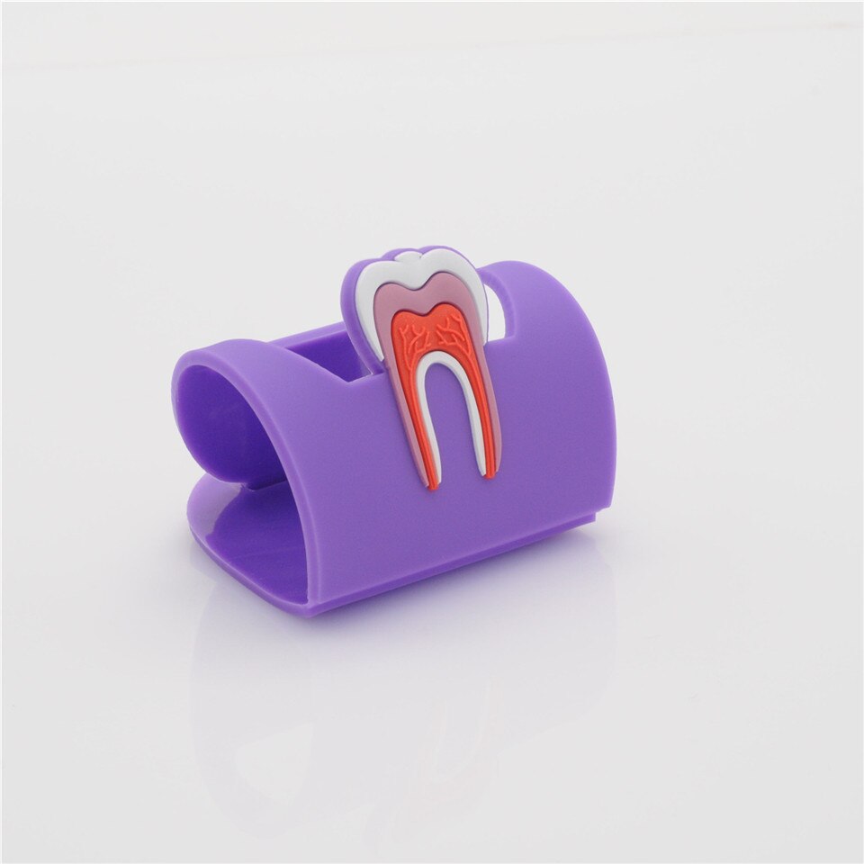 Support de présentoir porte-badge en forme de molaire en caoutchouc 6 couleurs pour dentaire: 5pcs purple