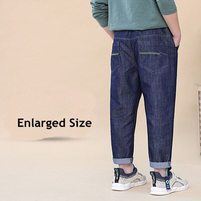 Jongens jeans lente kinderen losse denim broeken katoenen peuter baby denim broek effen kleur kleding 4-16 jaar: Vergrote broek n / 12