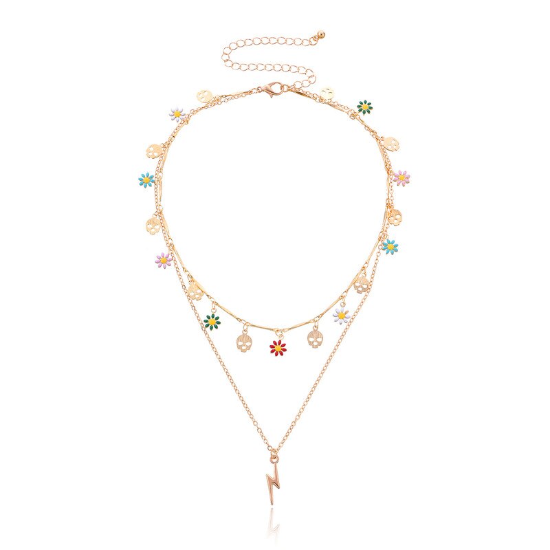 Nowe koreańskie piękne kwiaty Daisy kolorowe zroszony urok komunikat krótki Choker naszyjnik dla kobiet biżuteria wakacje: SP1303-JS
