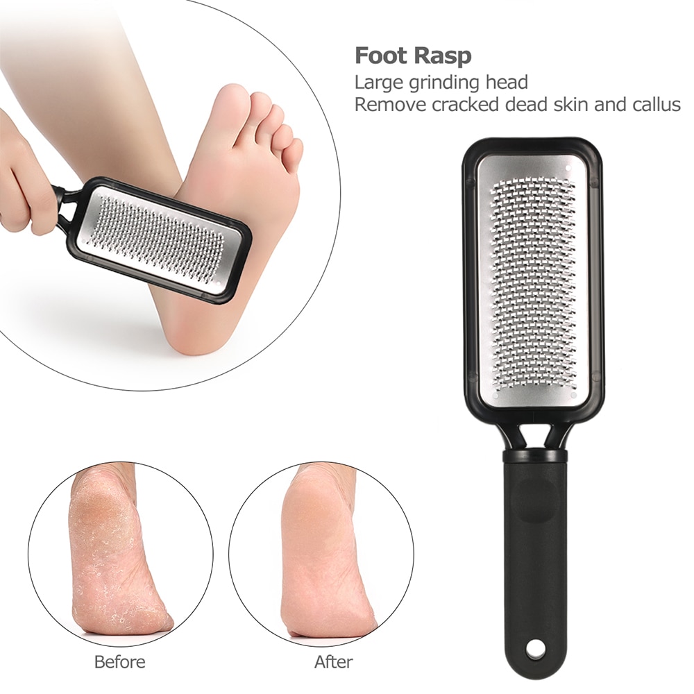 Grote Rasp Voor De Voeten Hak Bestand Voet Pedicure Rasp Remover Luxe Rvs Voet Scrub Manicure Nagel Gereedschappen Voet zorg