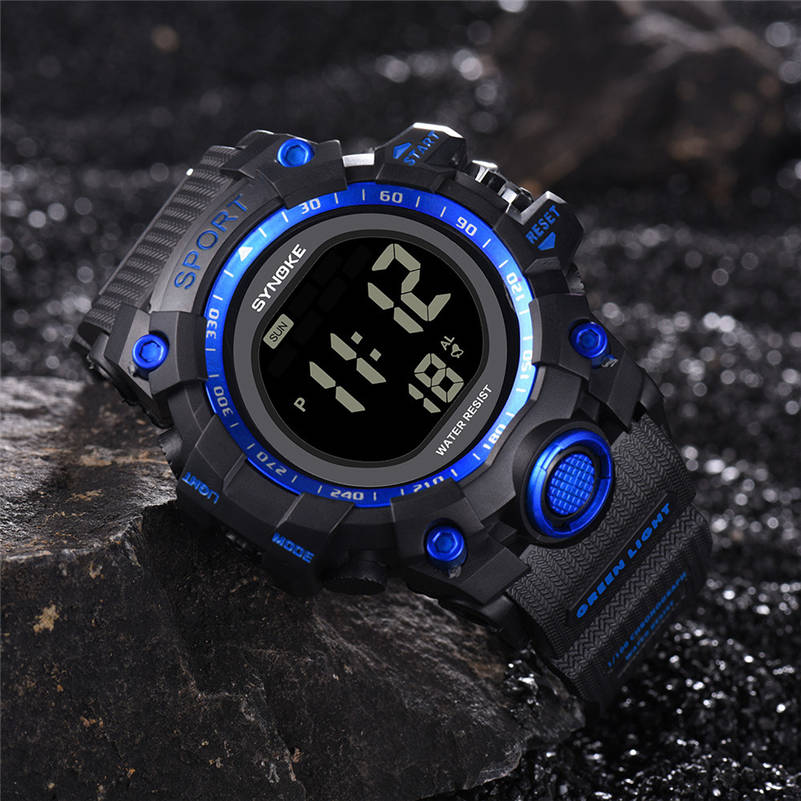 Multifunctionele Elektronische Sport Horloge SYNOKE Brand 30 M Waterdicht Horloge LED Digitale Dubbele Actie Horloge Cadeaus Voor Verjaardag 661S4