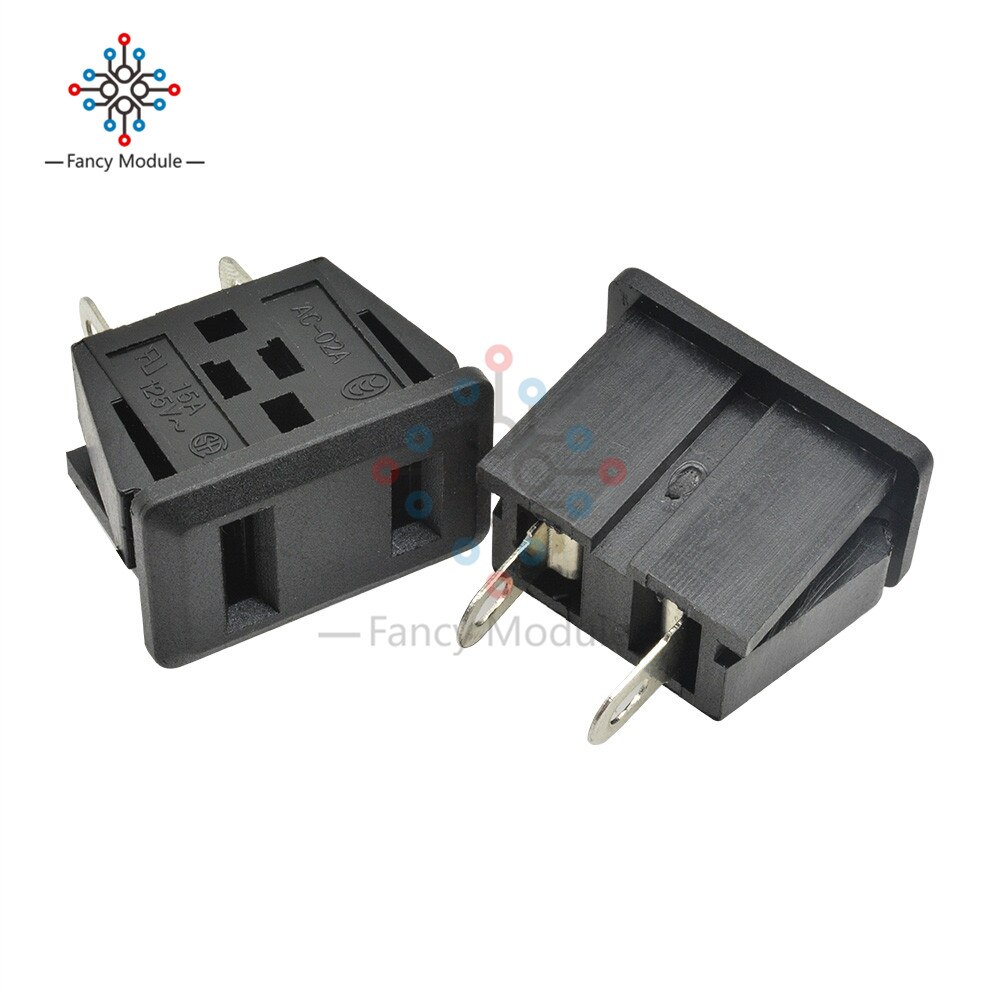1 Piece US Plug Panel Mount US Outlet Power Socket 2 Terminal Adapter AC 125V 15A