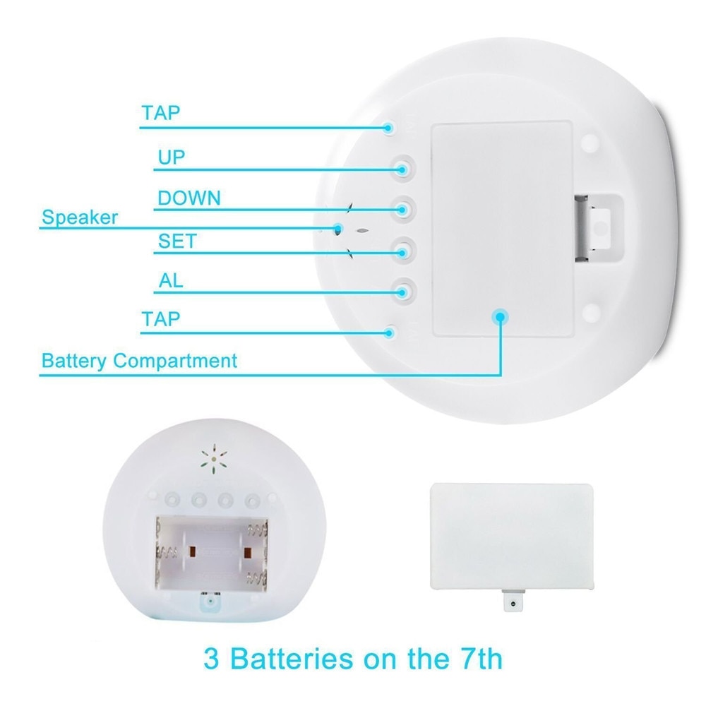 Alarm Clock LED Wake Up Light Digital Clock With Temperature Display & Sound Colorful Natural Sound Alarm Clock