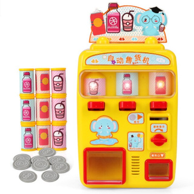 Children&#39;s Toy Vending Machine Simulation Shopping House Set 0-3 Years Old Baby Game Toys Give Children The Best House: yellow