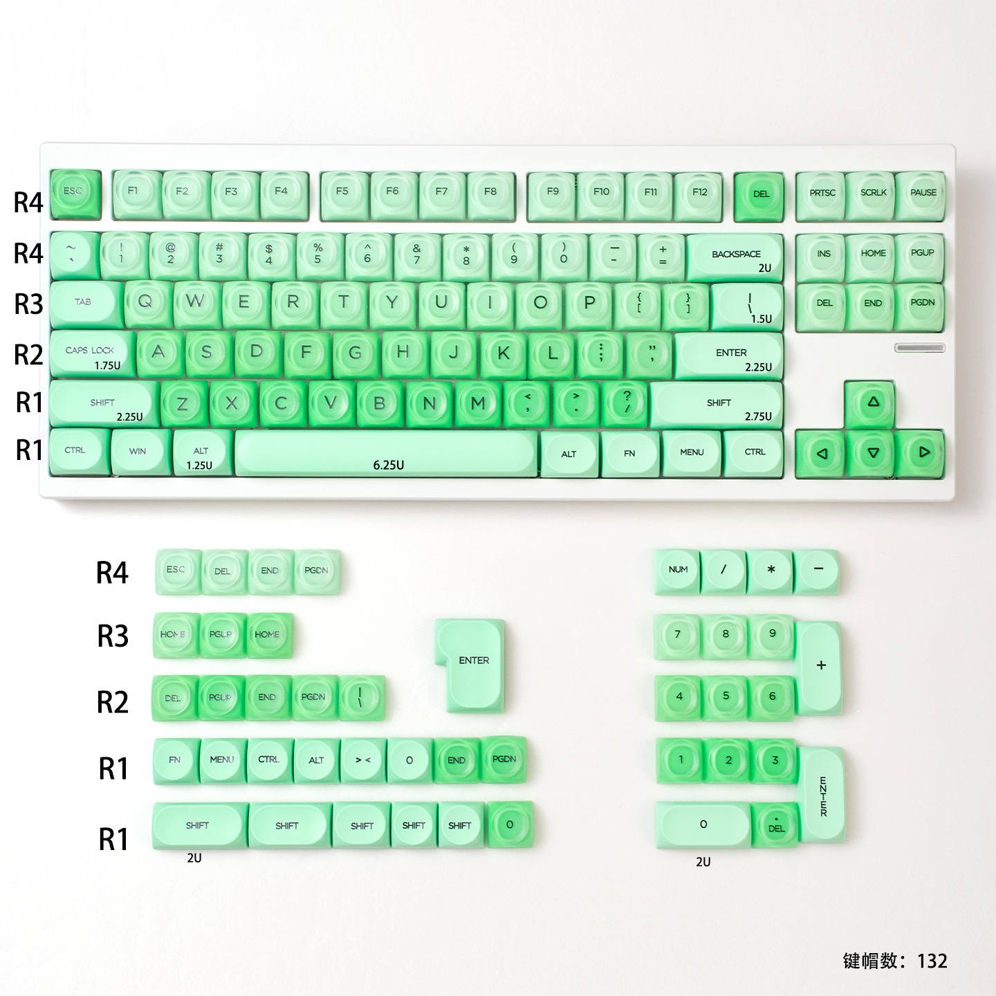 132 Klawisze Różbyć winnym Brzoskwiniowe Personalizowane podwójnie strzał PBT Keycapy Półprzezroczyste Keycapy PC Profil HOA robić Przełączników MX Klawiatura Mechaniczna: Beżowy