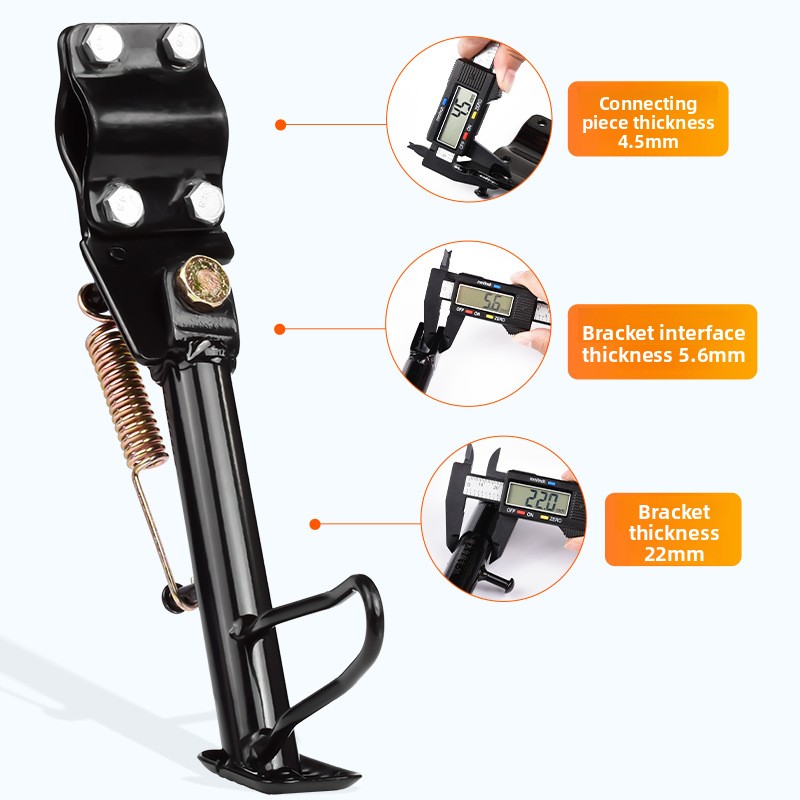 Elektrische scooter standaardsteun met één been, zijsteun voor het leunen van het frame tijdens het parkeren, 14, 16, 18, 20, 22 cm