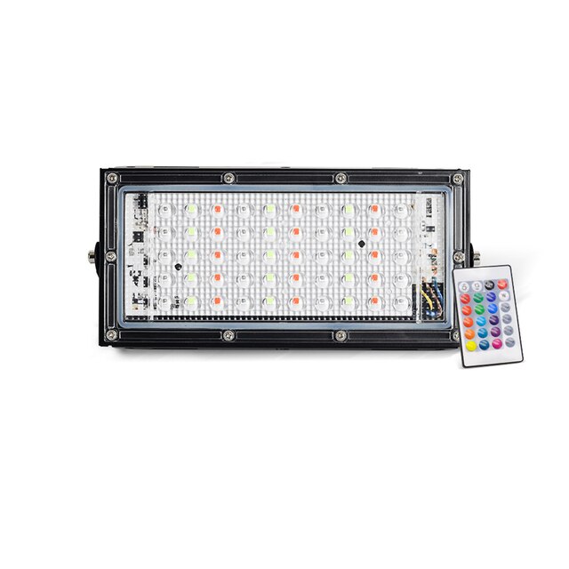 1/2/4 PCS LED Floodlight 50W RGB Projection Light LED Spotlight IP66 Outdoor Street Lamp Landscape Lighting Remote Control: 1pcs RGB