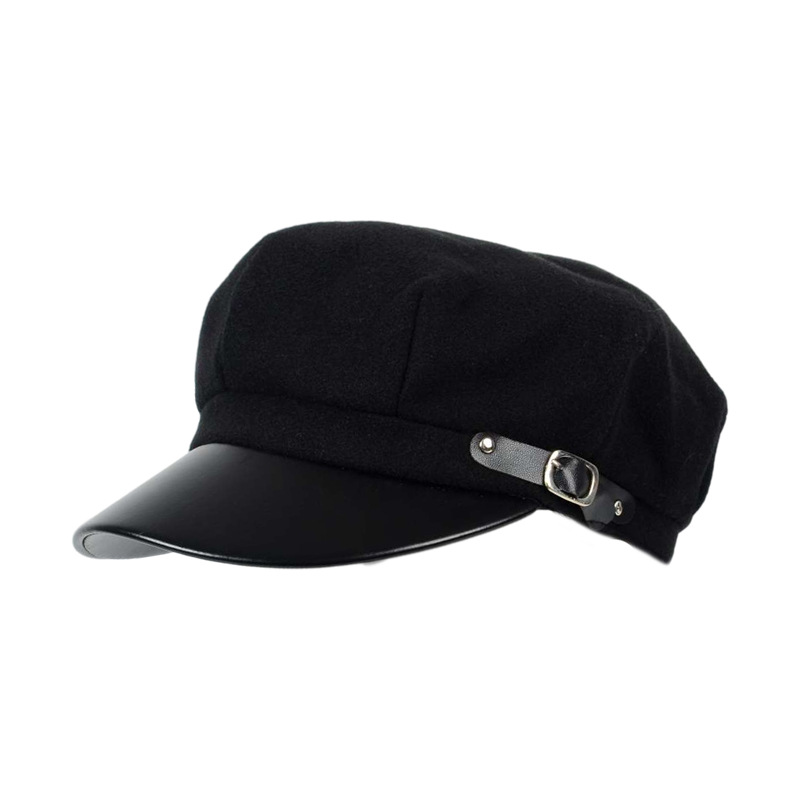 Belt Leather Woolen Adjustable Octagonal Hat Visor – Grandado