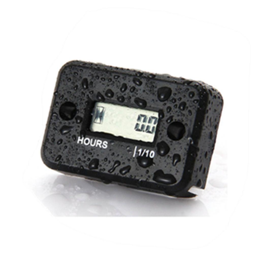 Black Inductive Hour Meter For Marine ATV Motorcycle Dirt Ski Waterproof