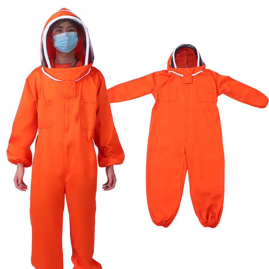 Beekeeper Protective Suit Beekeeping Suit Orange Beekeeper One-Piece Bee Suit Beekeeping Protective Clothes Beekeeping Equipment