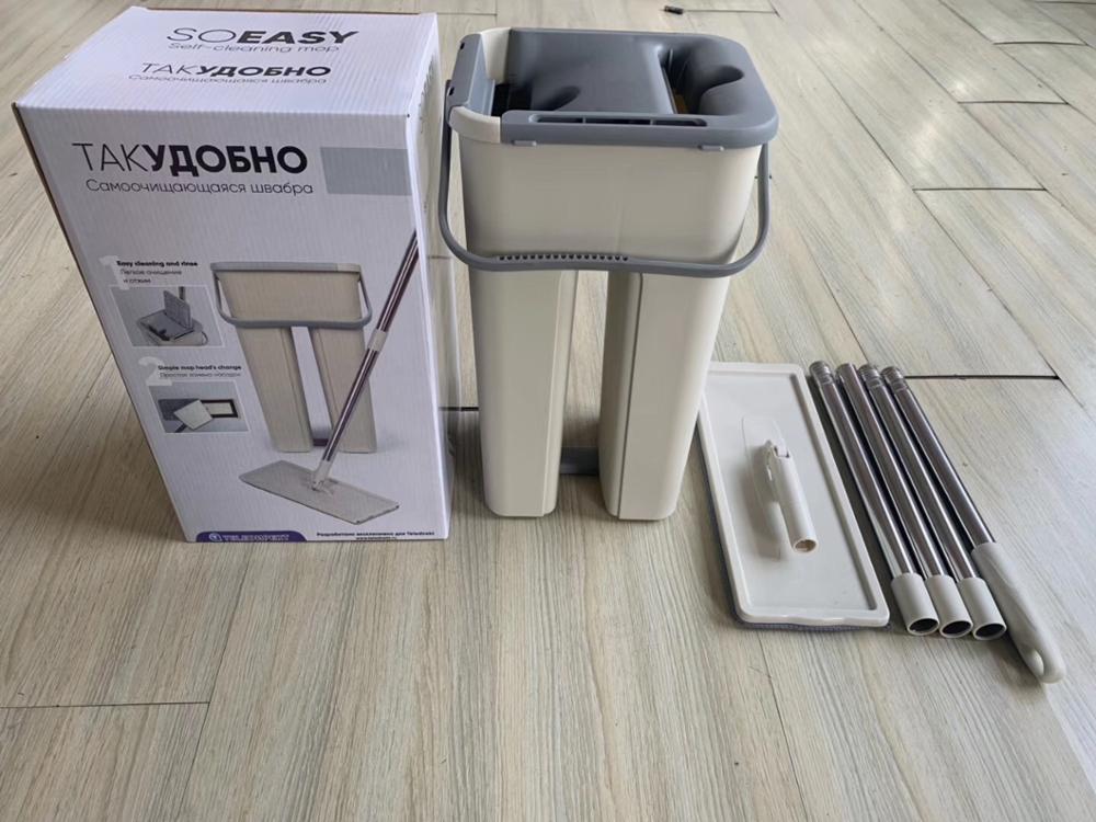 Fregonas de limpieza mágicas, fregona de microfibra de limpieza giratoria sin mano con cubo, fregona pulverizadora plana para exprimir, Herramientas de limpieza de suelos de cocina y hogar