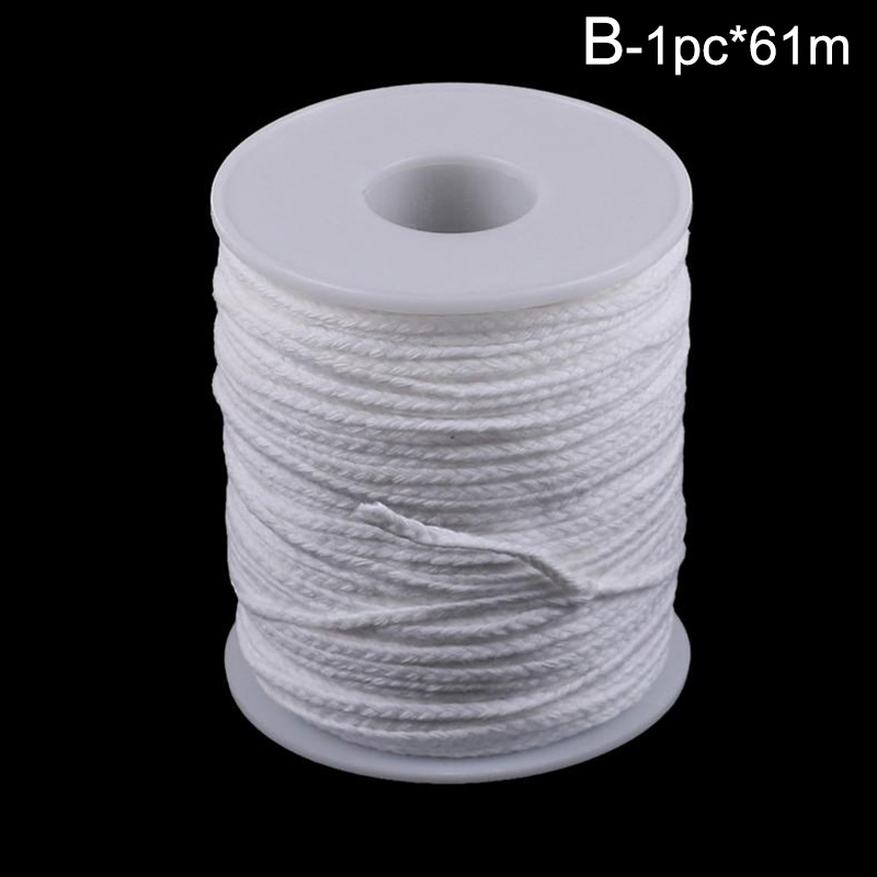 1 Pc 61 M Katoenen Touw Gevlochten Kaars Kern Spool Non-Rook Diy Olie Lampen Kaarsen Levert Gevlochten/twisted Touw: B