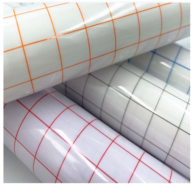 Adhesive Clear Vinyl Application Tape Blue Orange Alignment Grid for Car Wall Craft Art Decal Transfer Paper Tape Adhesive DIY