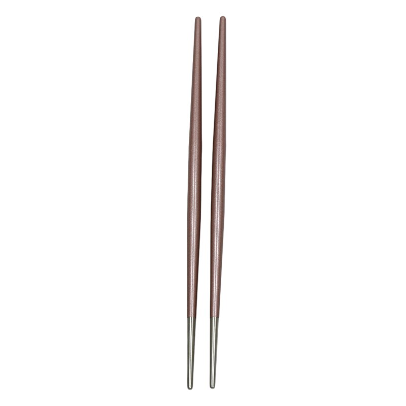 1 par lyxiga 304 rostfria ätpinnar titan guld ros sushi hashi färgglada kinesiska japanska ätpinnar: Rosa silver