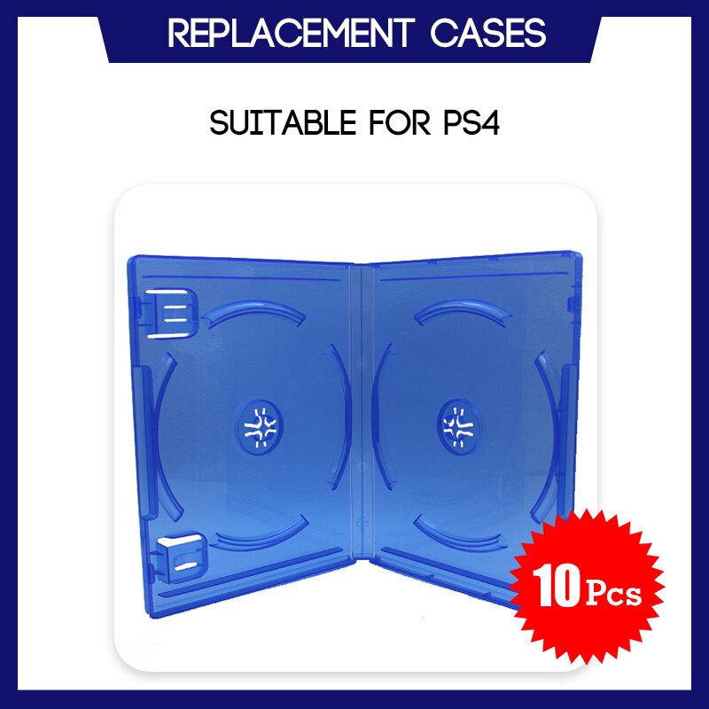 Replacement Case For PS4 Game Double Disc Spare Blue Game Blu-Ray Box 2 CD: 10 Pcs