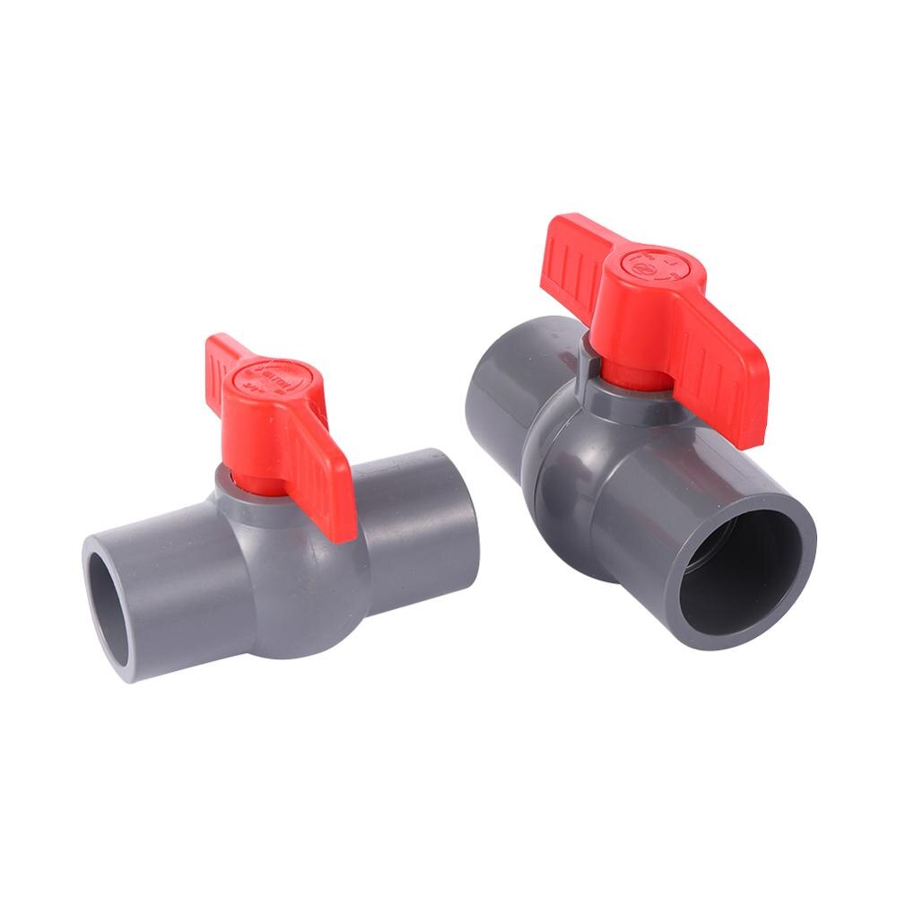 Grey PVC Plastic Slip End Ball Valve 20/25/32/40mm Inner Diameter 2Way Water flow controller Valve Switch Garden Irrigation Tool
