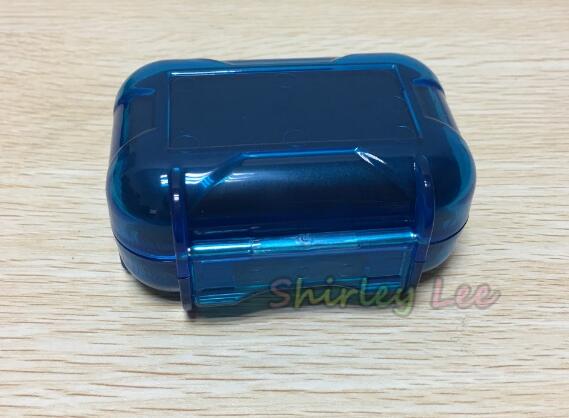 High End Earphone Accessories Waterproof Box Resistance Protective Case Portable Storage Bag Box Earphone Accessories: Blue