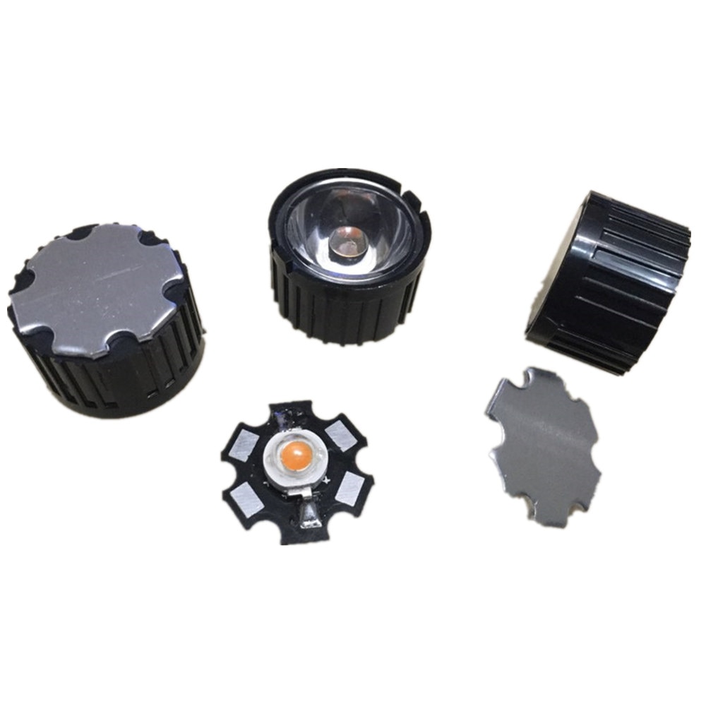 Reflector de lente colimador con soporte para LED R06 de 1-5W, unids/set juego de 10, 5/15/30/45/60/90/120 grados,