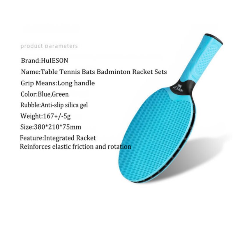 HuIESON Table Tennis Bats Badminton Racket Sets Long Handle Ultralight Pingyu Indoor Sports Racquet with 3 Balls