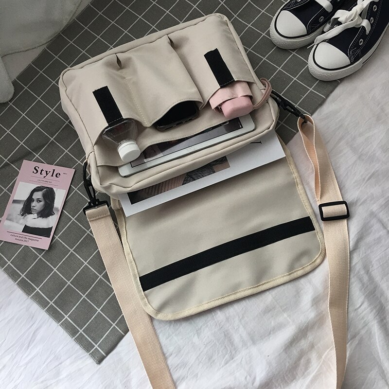 Sac messager en toile devil' s2020 pour femme, sac d'école à bandoulière simple, style coréen original