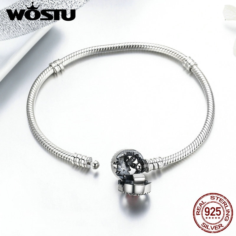 WOSTU 100% 925 Sterling Silver Poetic Blooms Bracelet & Bangles For Women Fit DIY Charms Beads Original Jewelry XCHS919