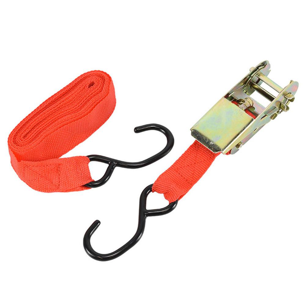 Universal Heavy Duty Ratchet Tie-Down Strap Bind Belt With Double J Hooks Cargo Strap For Good Bundle/Trailer Self-Rescue