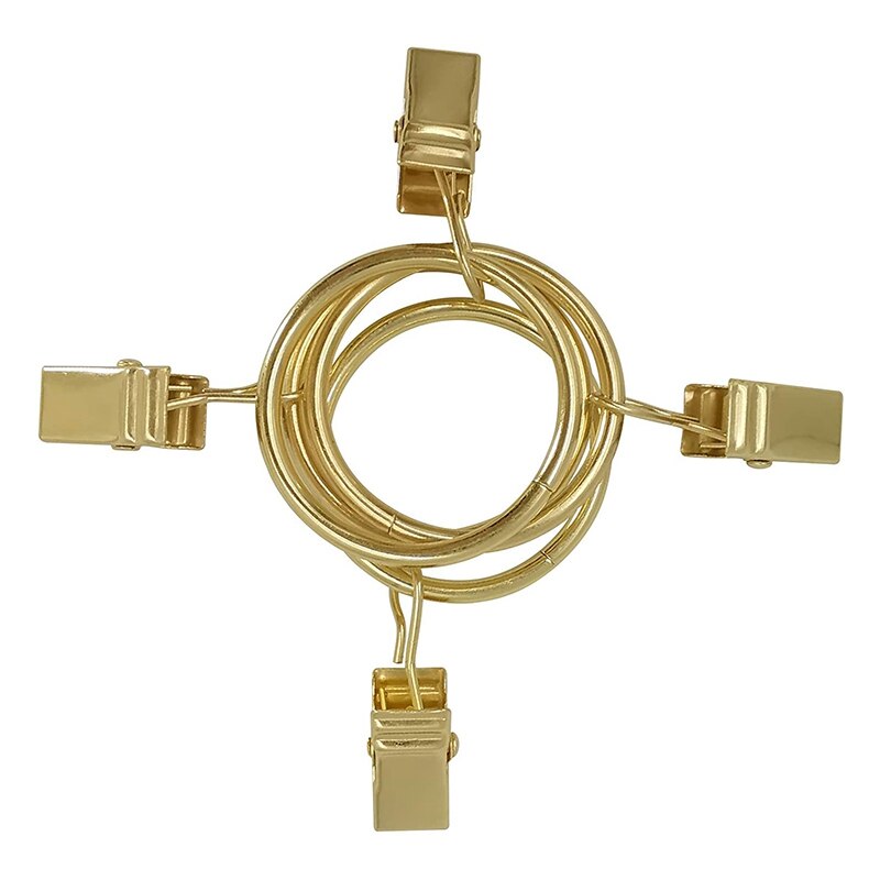 40PCS Curtain Rings with Clips, Strong Drapery Clips Hooks on Tension Rod Bracket, 1.26 Inch Interior Diameter