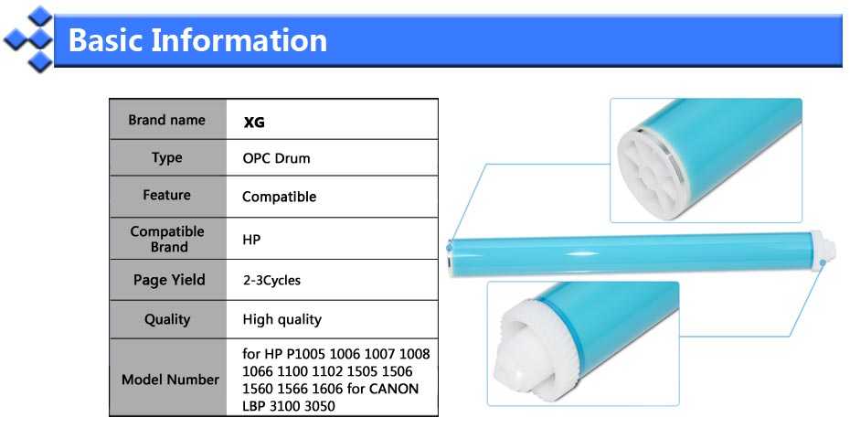 10PCS Compatibel OPC Drum Vervanging voor HP LJ P1005 P1006 P1606 Pro P1102 P1606dn M1132MFP Vervanging voor Canon LBP3010