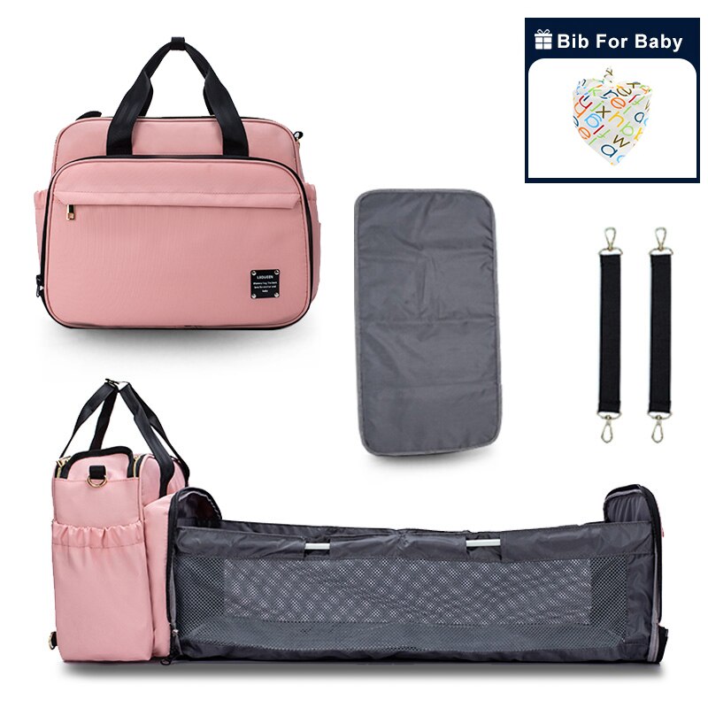 Sac à langer pour bébé, sac à dos de lit de maternité pour maman, sac d&#39;allaitement de grande capacité pour les soins de bébé, poussette avec crochet: 7