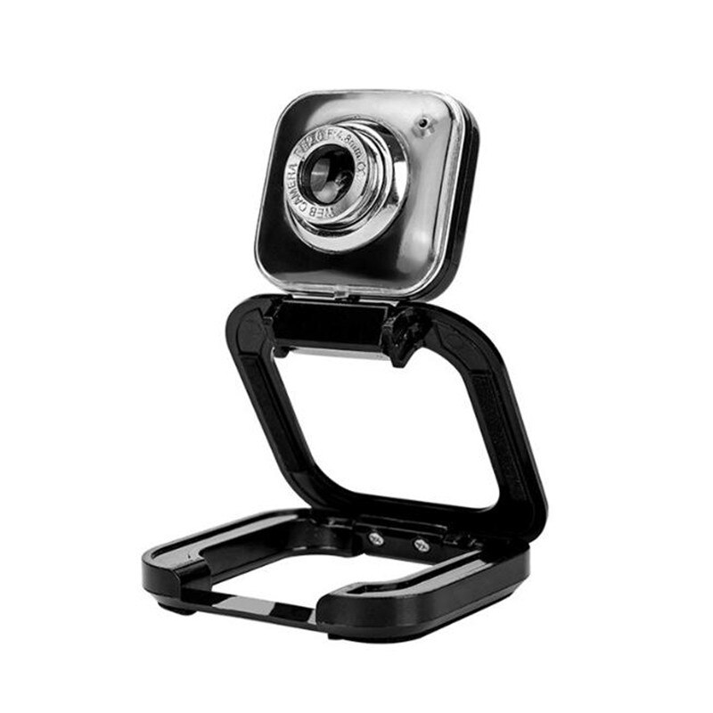 480p hd videocamera computer webcam met clip voor pc laptop usb computercamera 360 ° rotatie: Zwart