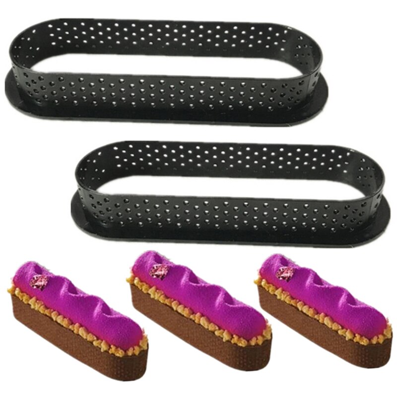 6/8Pcs Mousse Circle Cutter Decorating Tool French Dessert DIY Cake Mold Perforated Ring Non Stick Bakeware Tart