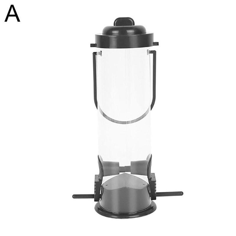 Pet Bird Feeder Pet Food Dispenser Outdoor Hanging Automatic Holes Foot Feeder Multiple Feeding Tool Bird Flying Animal S7P8: black