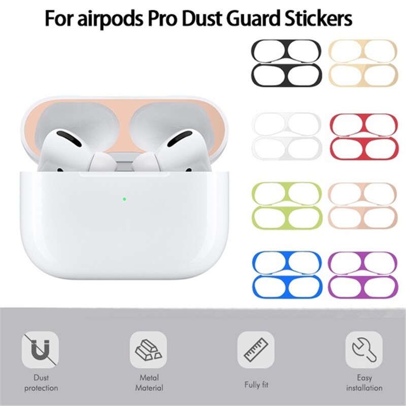 Metal Dust Guard for Airpods Pro Sticker Apple Skin Accessories Case Charging Box Protector for Airpod 3 Air Pods Airpods3 Decal