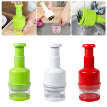Rvs Cutter Plastic Hand-Drukken Ui Knoflook Chopper Keuken Handleiding Voedsel Groente Salade Slicer Mincer Gadgets