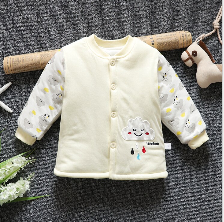 Kinderkleding kinderen jongens en meisjes katoenen jas met cartoon gedrukt warme katoenen jas voering