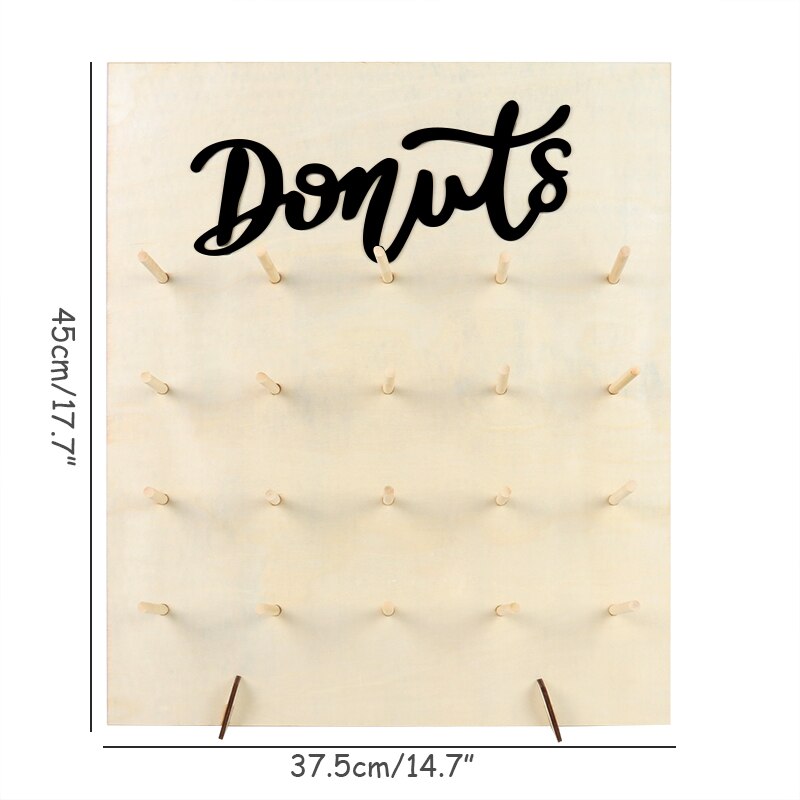 20/9 pinnar donut vägg donut hållare donut styrelser stå bröllop bord dekorationer födelsedagsfest gynnar baby shower leverans: Träskiva 40 x 37.5cm
