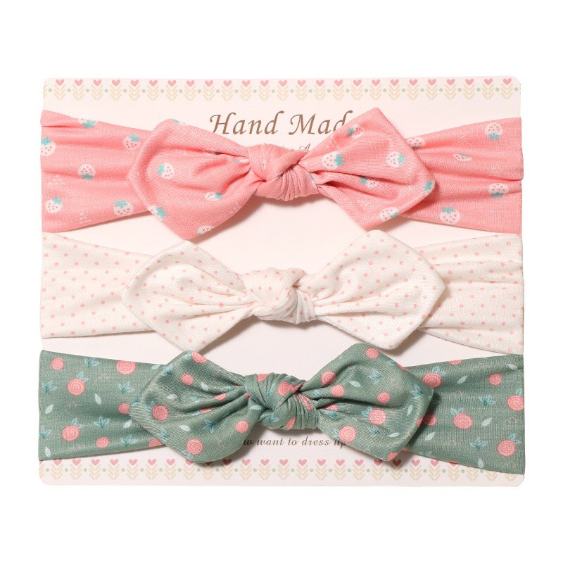 3 unids/set bebé diadema arcos nudo diademas para recién nacidos para chicas con flores y puntos impreso niños turbante bebé accesorios para el pelo: 6