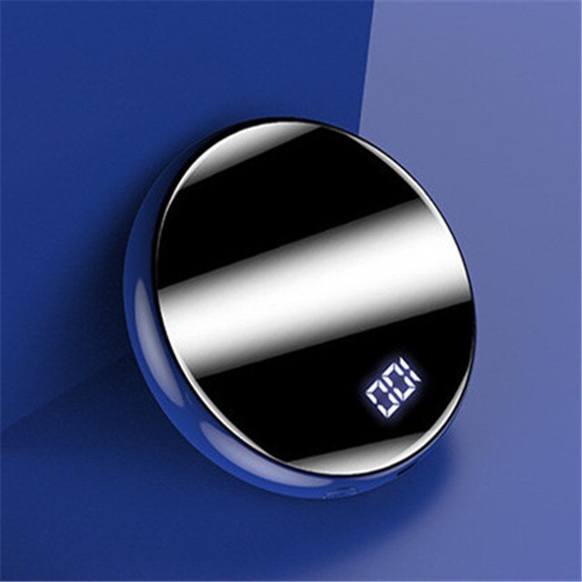 Mini Energie Bank 10000mAh Schnelle Ladung Energie Tragbare Mini Energie Bank Spiegel Bildschirm Digitale Disply Externe Batterie Ladegerät: Blau