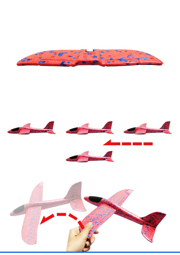 48 cm epp skum hånd kaste fly udendørs lancering svævefly fly børn fly legetøj kaste fly interessant legetøj