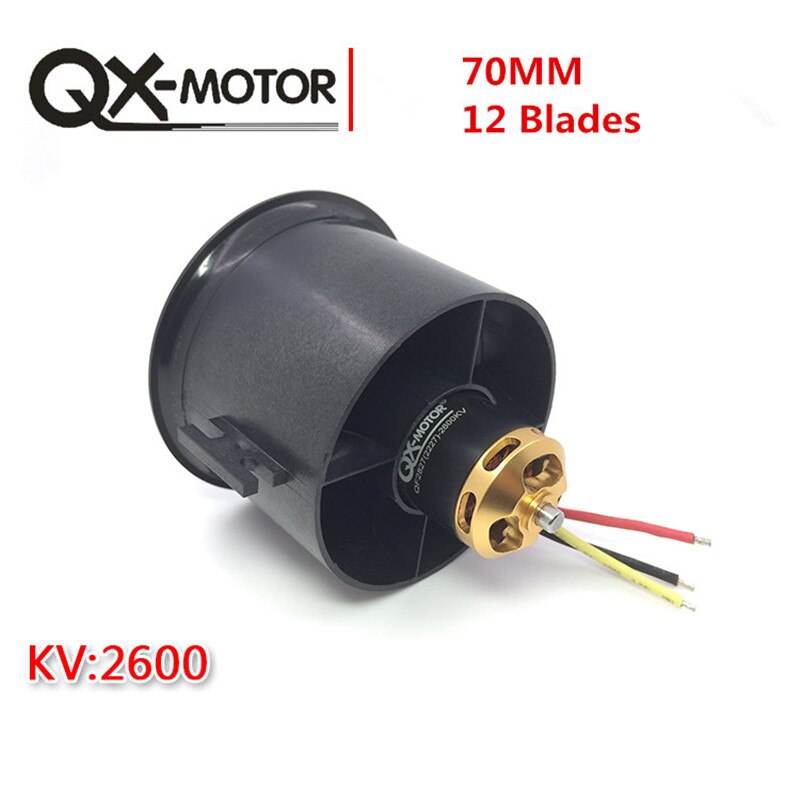 QX-MOTOR DIY EDF Ducted Airplane Fan 30mm /50mm/ 55mm / 64mm / 70mm / 90mm with Brushless Motor: 70mm 12 blades 2600K