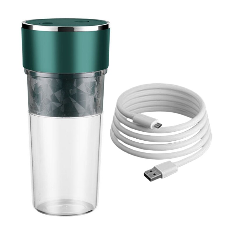 Portable Blender Personal Size Blender Smoothies and Shakes Mini Blender USB Rechargeable Four Blades Handheld Blender: green