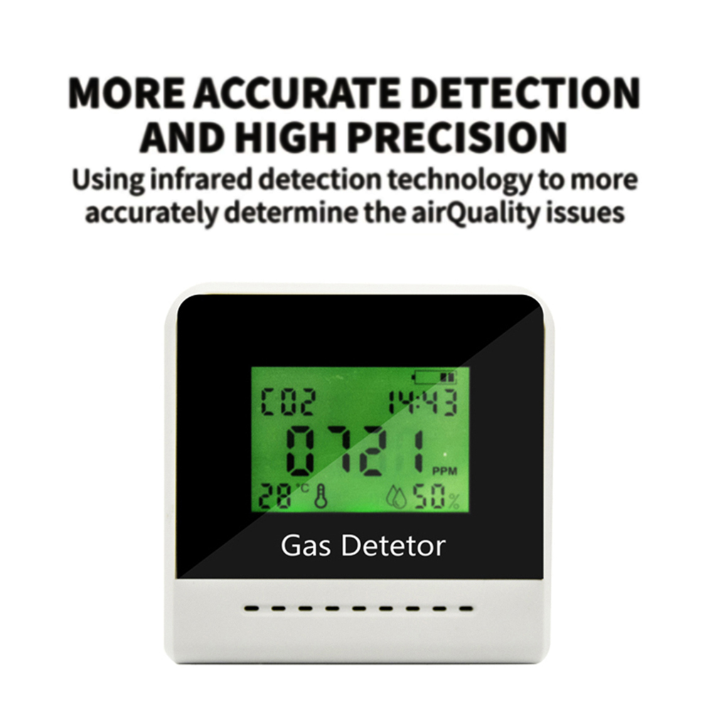 CO2 Meter Digital Temperature Humidity Sensor Tester Air Monitor Carbon Dioxide Detector Infrared/Semiconductor