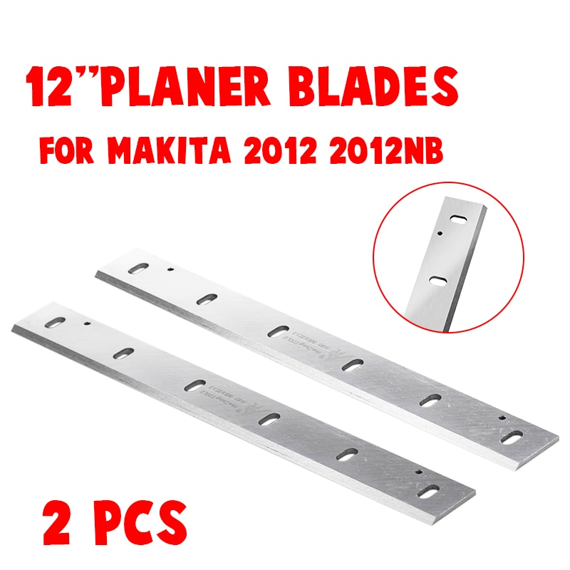 2 Stuks 12 &#39;&#39;Hss Schaafmachine Mes Blades Voor Makita 2012NB Hout Thicknesser Schaafmachine Houtbewerking Power Tool Onderdelen